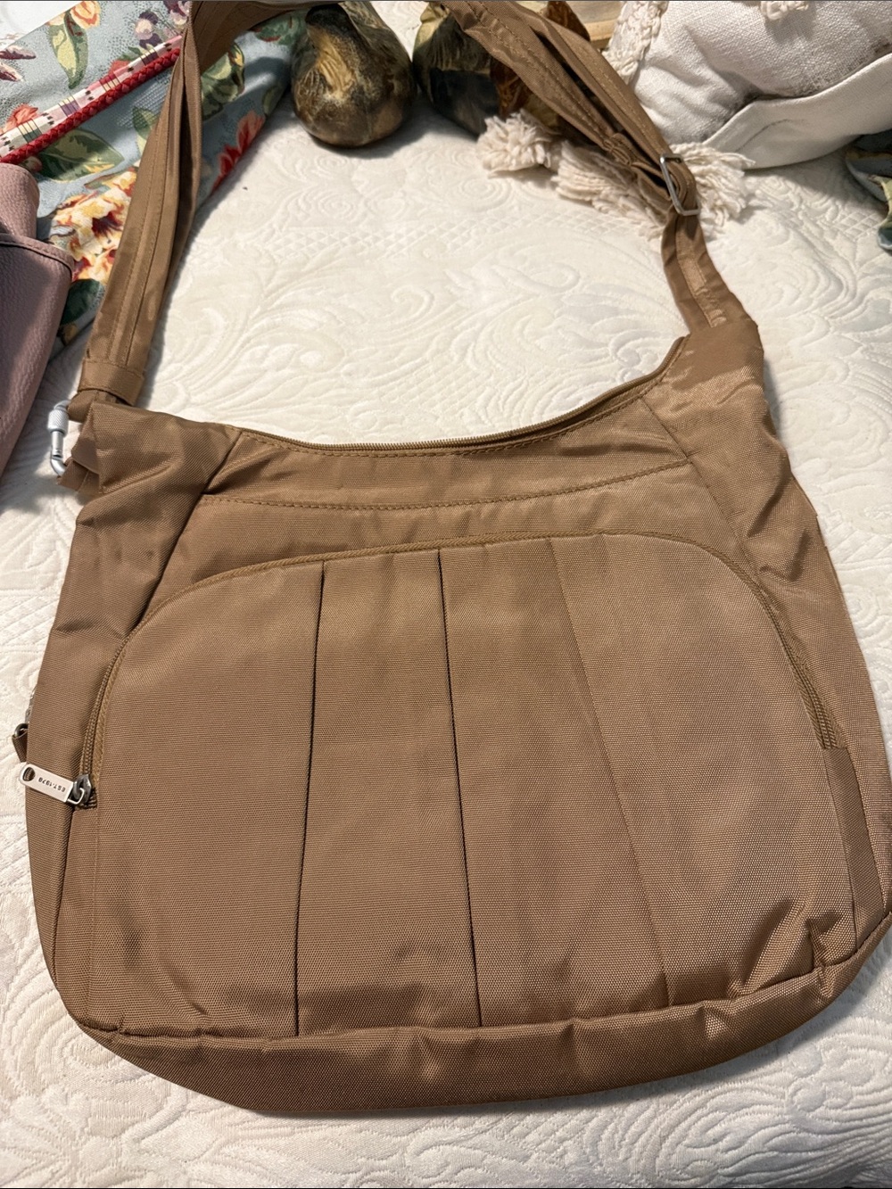 Travelon Tan Shoulder Crossbody Bag